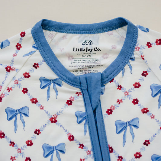 Red White & Bows Bamboo Zippy Pajamas