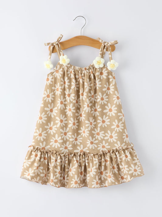 Floral Daisy Girl Spaghetti Strap Dress