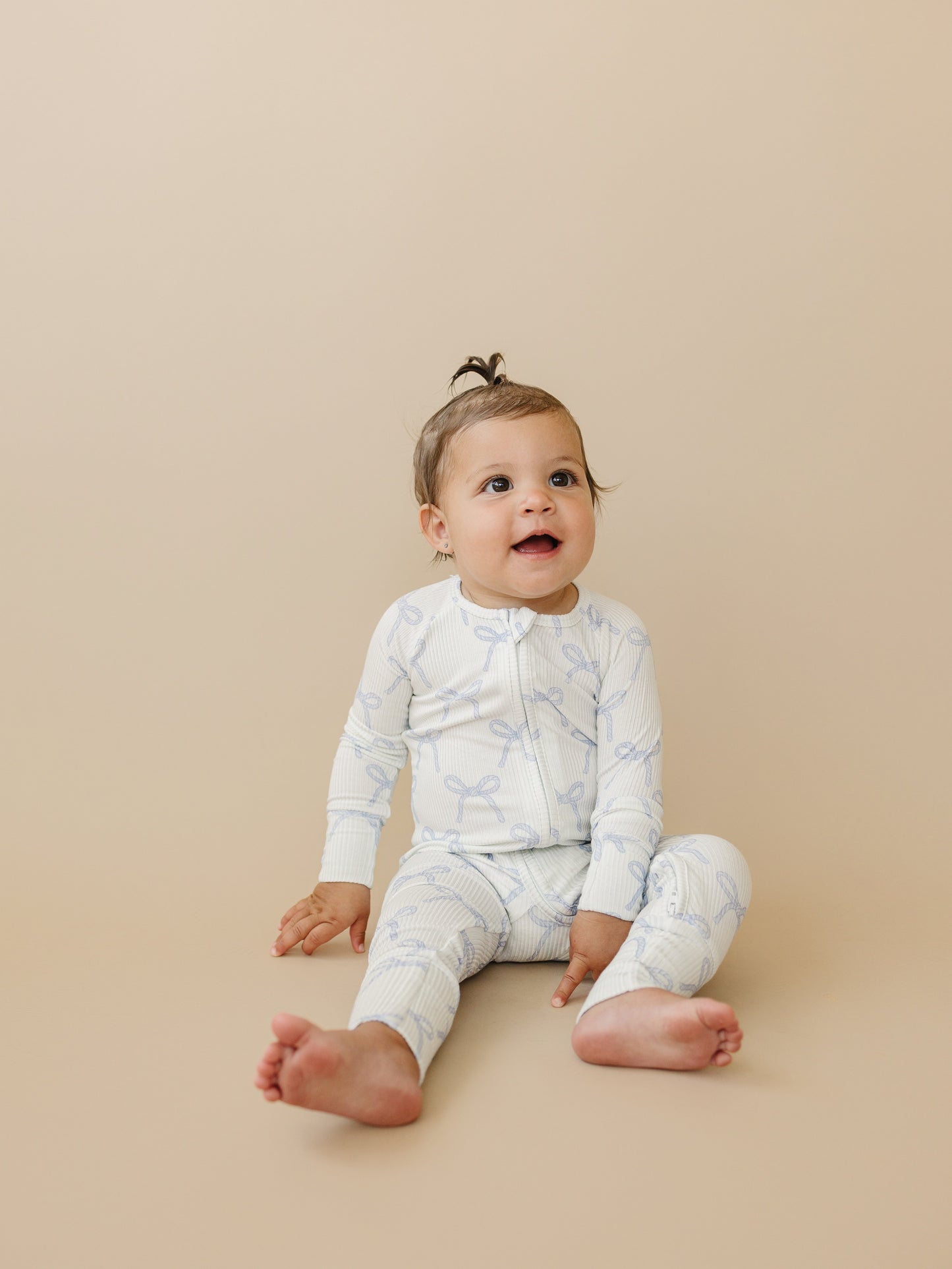Blue Belle Ribbed Bamboo Zippy Pajamas