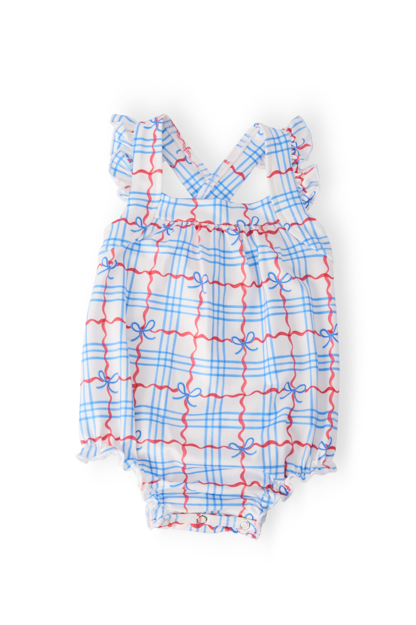 Patriotic Picnic Ruffle Cross Back Romper