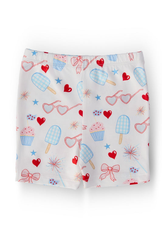 Red, White & Sweet Twirl Shorts