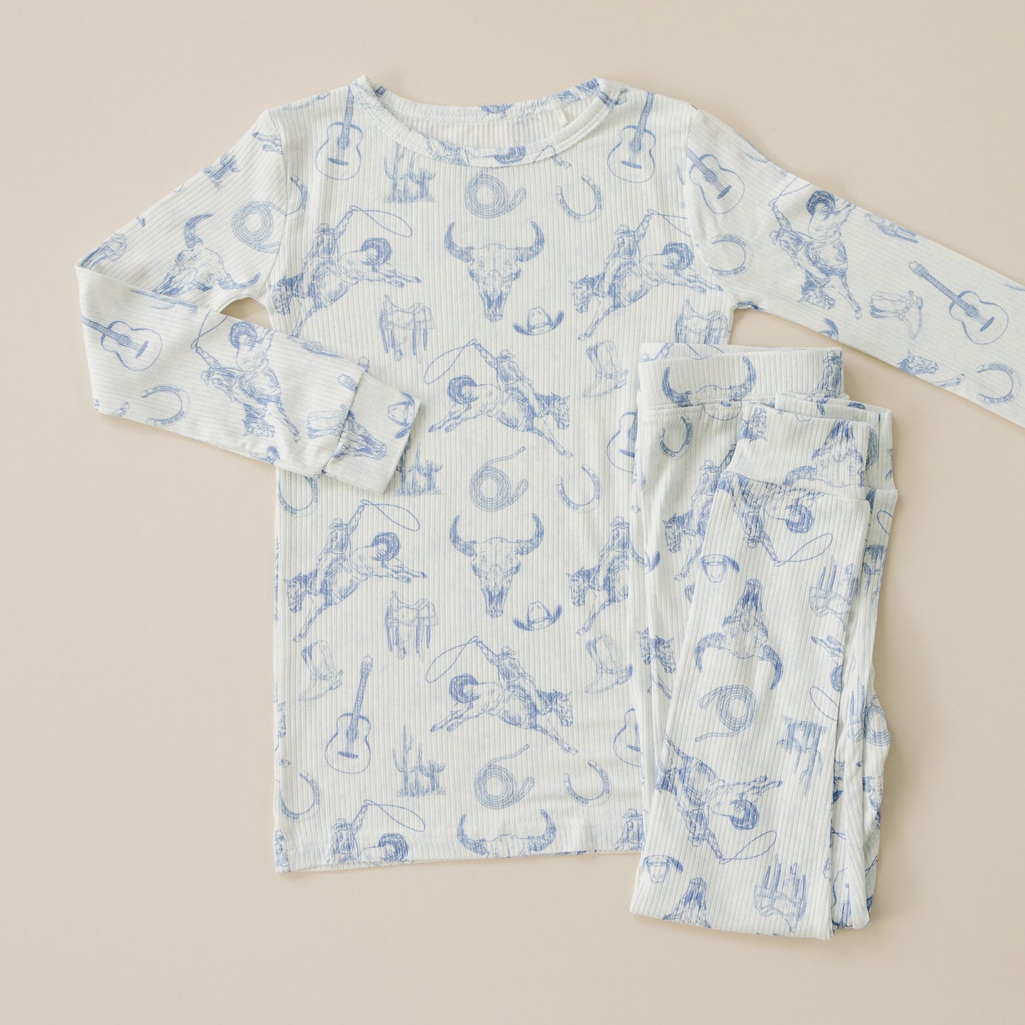 Cowboy Blues 2pc Ribbed Bamboo Pajamas