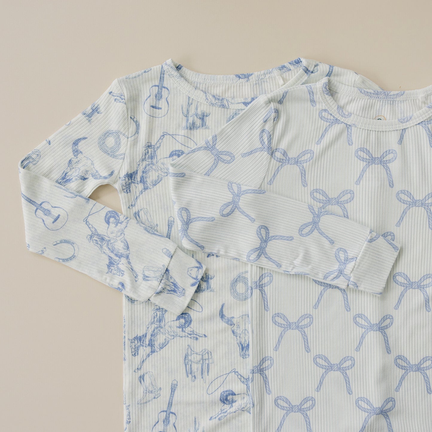 Blue Belle Ribbed Bamboo Zippy Pajamas