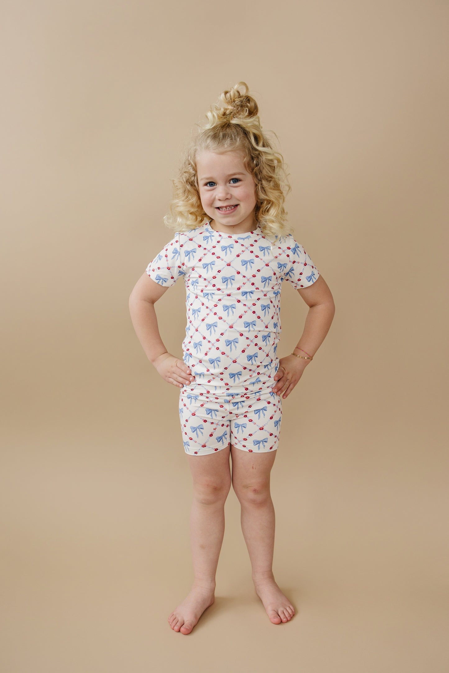 Red White & Bows 2pc Bamboo Pajamas